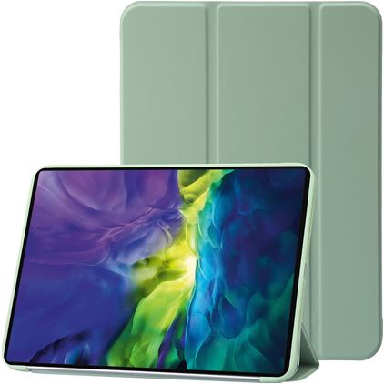 Mobigear Tri-Fold Gel Coque iPad 11 (2025) Etui en TPU,Similicuir - Vert