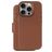 Decoded Detachable Wallet Housse iPhone 16 Pro MagSafe Etui avec Coque Détachable en Cuir Véritable Porte-Monnaie - Tan