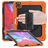 Mobigear SureGrip Xtreme Coque iPad Air 13 Pouces (2024) Coque arrière en Plastique rigide,Silicone + Porte-crayon + Bandoulière + Support Amovible - Orange