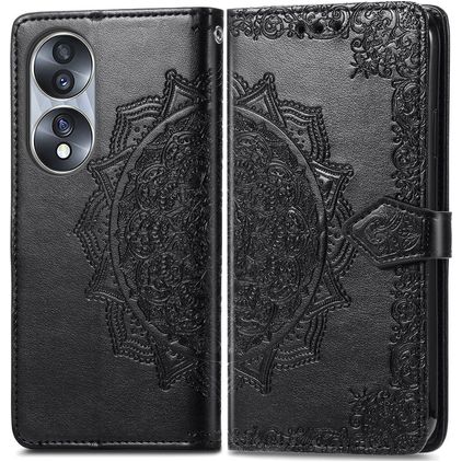 Mobigear Mandala Housse HONOR 70 Etui Porte-Monnaie - Noir