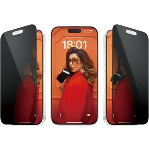 PanzerGlass Ultra-Wide Fit iPhone 15 Pro Verre trempé Protection d'écran Confidentialité - Compatible Coque + Cadre d'installation