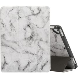 Mobigear Tri-Fold Marble Coque iPad 5 (2017) Etui + Porte-crayon - Gris