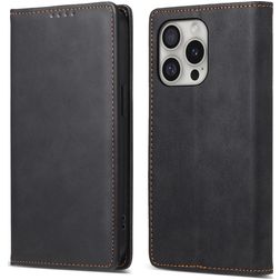Mobigear Wallet Housse iPhone 16 Pro Etui Porte-Monnaie - Noir