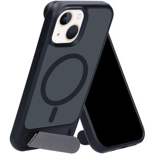 Mobiparts Hardcover Coque iPhone 15 MagSafe Coque arrière Rigide avec Support Amovible - Satin Black