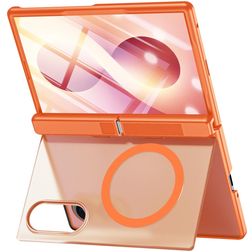 Mobigear Kickstand Samsung Galaxy Z Fold 8 MagSafe Plastique rigide Coque arrière Antichoc avec béquille - Orange