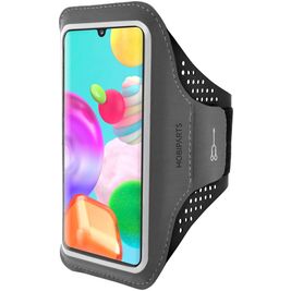 Mobiparts Comfort Fit Brassard Téléphone Samsung Galaxy A41 Brassard Coque de Sport en Neoprène - Noir