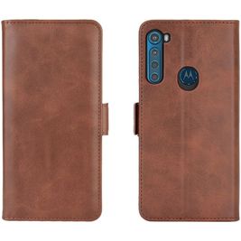 Mobigear Slim Magnet Housse Motorola One Fusion Plus Etui Porte-Monnaie - Marron