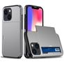 Mobigear Card Coque iPhone 15 Plus Coque arrière Rigide Anti-Chocs avec Porte-Cartes - Gris