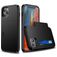 Mobigear Card Coque iPhone 12 Mini Coque arrière Rigide Anti-Chocs avec Porte-Cartes - Noir