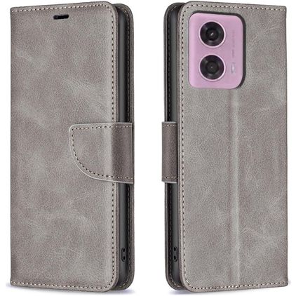 Mobigear Excellent Housse Motorola Moto E14 Etui Porte-Monnaie - Gris