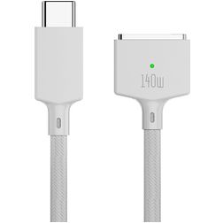 Mobigear Nylon Braided - Câble USB-C vers Apple MagSafe 3 2 mètres - Blanc