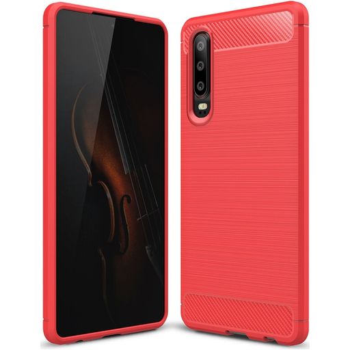 Mobigear Brushed Slim Coque Huawei P30 Coque arrière en TPU Souple - Rouge