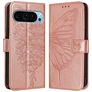 Mobigear Butterfly Housse Google Pixel 9 Pro XL Etui Porte-Monnaie - Rose doré