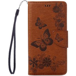 Mobigear Butterfly Housse iPhone 8 Etui Porte-Monnaie - Marron