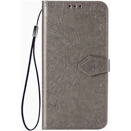Mobigear Mandala Housse Motorola One Fusion Plus Etui Porte-Monnaie - Gris