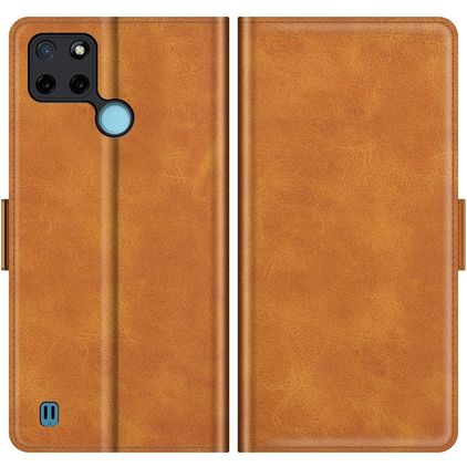 Mobigear Slim Magnet Housse Realme C21Y Etui Porte-Monnaie - Cognac
