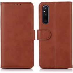 Mobigear Wallet Sony Xperia 1 V Étui Portefeuille - Marron
