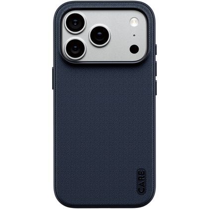 CARE by PanzerGlass Fusion Fabric iPhone 18 Pro MagSafe Tissu Coque arrière Antichoc - Bleu