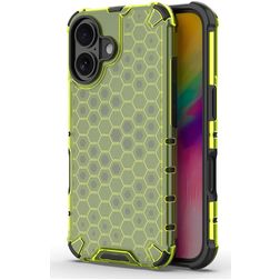 Mobigear Honeycomb Coque iPhone 16 Plus Coque arrière Rigide Anti-Chocs - Vert
