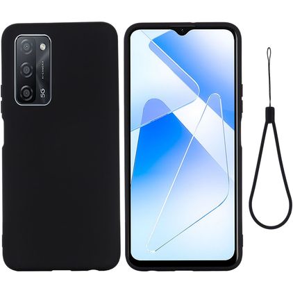 Mobigear Rubber Touch Coque OPPO A54 Coque arrière en Silicone - Noir