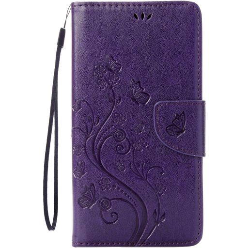 Mobigear Flowers Housse iPhone SE (2020) Etui Porte-Monnaie - Violet