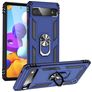 Mobigear Armor Ring Coque Google Pixel 6a Coque arrière Rigide Anti-Chocs avec Anneau-Support - Bleu