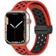 Mobigear Sport Plus Mag Bracelet Silicone Apple Watch Fermeture magnétique - 42/41/40/38 mm - Noir / Rouge