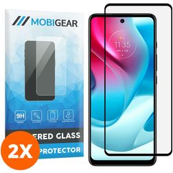 Mobigear Premium Motorola Moto G60s Verre trempé Protection d'écran - Compatible Coque - Noir (Lot de 2)