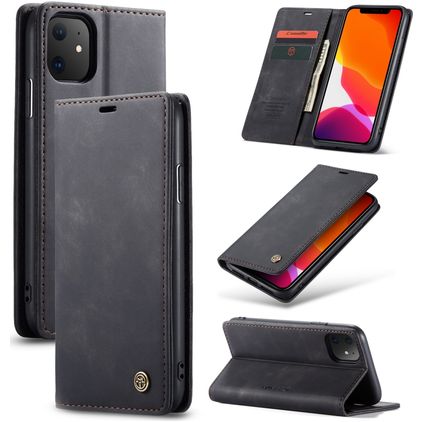 Caseme 013 Housse iPhone 11 Etui Porte-Monnaie - Noir