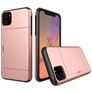 Mobigear Card Coque iPhone 11 Coque arrière Rigide Anti-Chocs avec Porte-Cartes - Rose doré