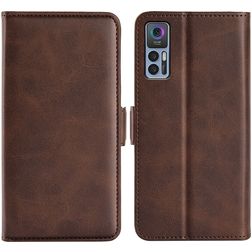 Mobigear Slim Magnet Housse TCL 30 Plus Etui Porte-Monnaie - Marron