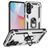 Mobigear Armor ring Coque Samsung Galaxy A37 Coque arrière Rigide Anti-Chocs avec Anneau-Support - Argent
