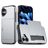 Mobigear Card Coque iPhone 18 Coque arrière Rigide Anti-Chocs avec Porte-Cartes - Gris