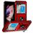 Mobigear Armor Ring Samsung Galaxy Z Flip 5 Plastique rigide Coque arrière Antichoc avec bague de maintien - Rouge