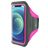 Mobiparts Comfort Fit Brassard Téléphone iPhone 12 Mini Brassard Coque de Sport en Neoprène - Neon Pink