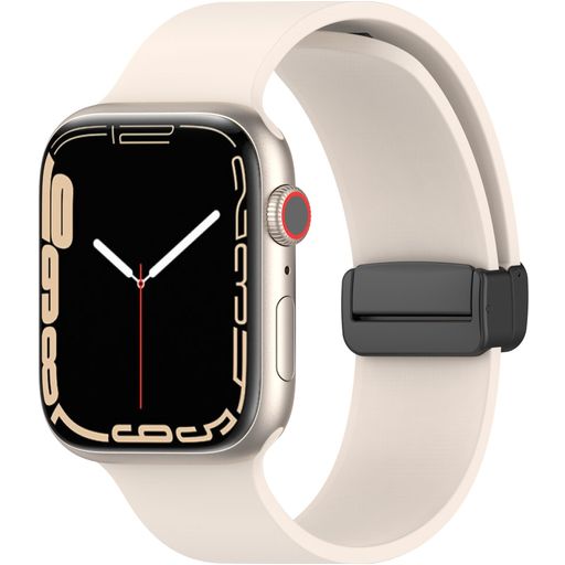 Mobigear Sport Mag Bracelet Silicone Apple Watch Fermeture magnétique - 42/41/40/38 mm - Lumière stellaire