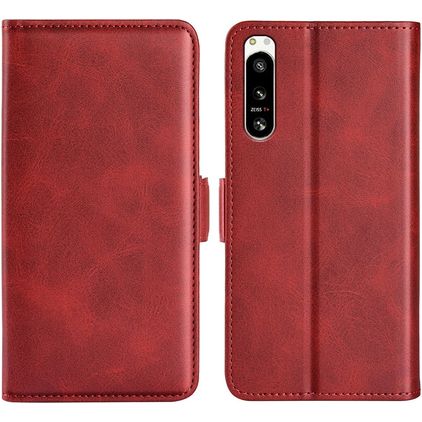 Mobigear Slim Magnet Housse Sony Xperia 5 IV Etui Porte-Monnaie - Rouge