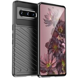Mobigear Groove Coque Google Pixel 7 Pro Coque arrière en TPU Souple - Noir