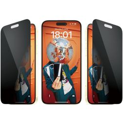 PanzerGlass Ultra-Wide Fit iPhone 15 Plus Verre trempé Protection d'écran Anti-espion - Compatible coque + Cadre de pose