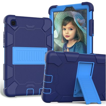Mobigear ShieldStand Coque Samsung Galaxy Tab A7 Lite Coque arrière en Plastique rigide,Silicone + Support Amovible - Bleu
