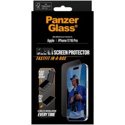 PanzerGlass FastFit iPhone 16 Pro Verre trempé Protection d'écran - Compatible coque + Cadre de pose