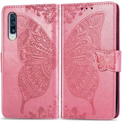 Mobigear Butterfly Housse Samsung Galaxy A50 Etui Porte-Monnaie - Rose