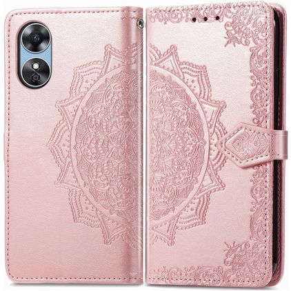 Mobigear Mandala Housse OPPO A17 Etui Porte-Monnaie - Rose doré
