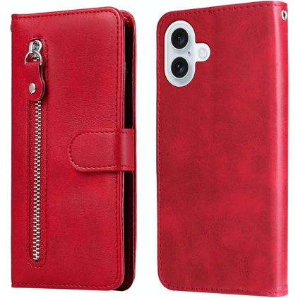 Mobigear Zipper Housse iPhone 17 Etui Porte-Monnaie - Rouge