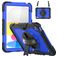 Mobigear SureGrip Xtreme Coque iPad 10 (2022) Coque arrière en Plastique rigide,Silicone + Bandoulière + Support Amovible - Dark Blue