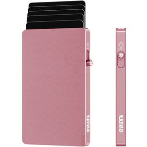 Valenta Cardprotector - Porte Cartes en en Aluminium - 5 Cartes - Compatible MagSafe - Rose