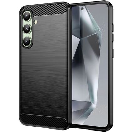 Mobigear Brushed Slim Coque Samsung Galaxy S24 FE Coque arrière en TPU Souple - Noir