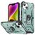 Mobigear Armor Ring Coque iPhone 14 Plus Coque arrière Rigide Anti-Chocs avec Anneau-Support - Vert