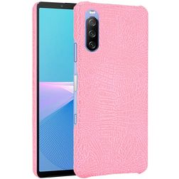 Mobigear Croco Coque Sony Xperia 10 III Coque arrière Rigide - Rose