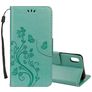 Mobigear Flowers Housse iPhone XR Etui Porte-Monnaie - Turquoise